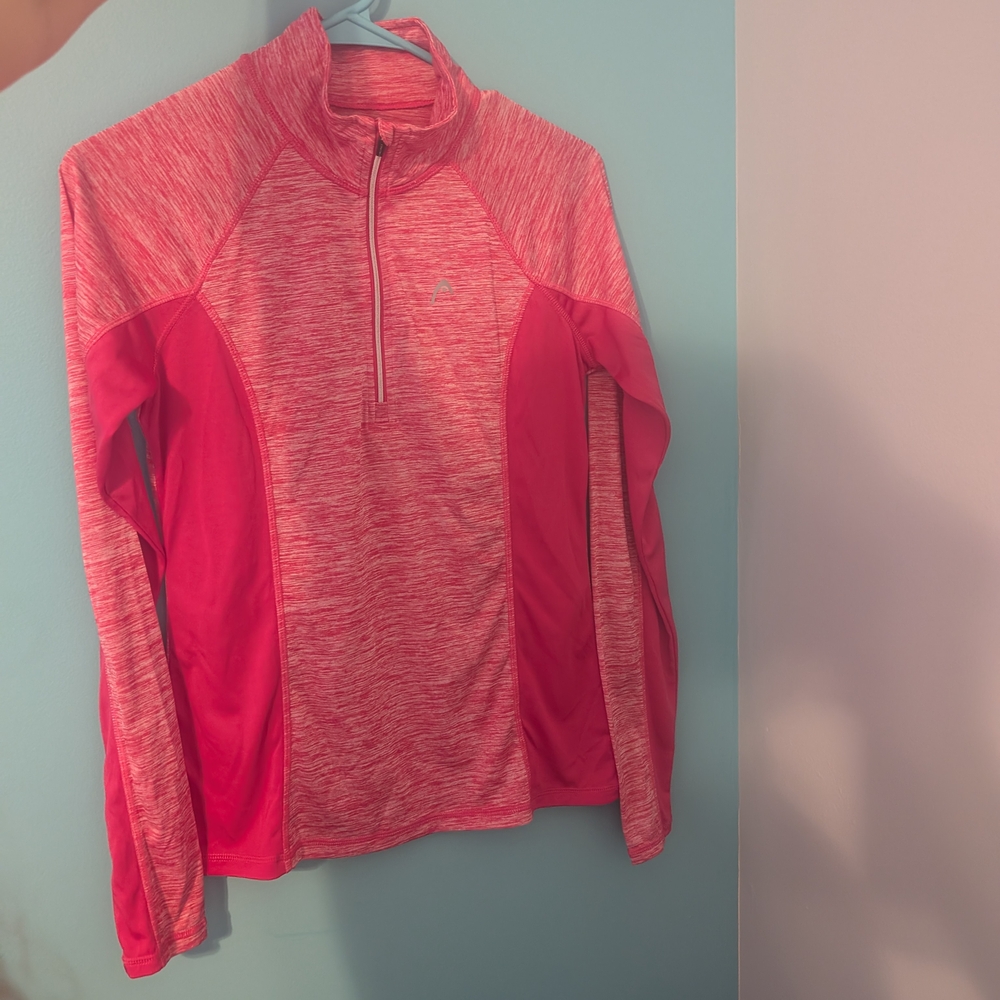 Women's Head Pink Quarter-Zip Light Weight Sweatshirt